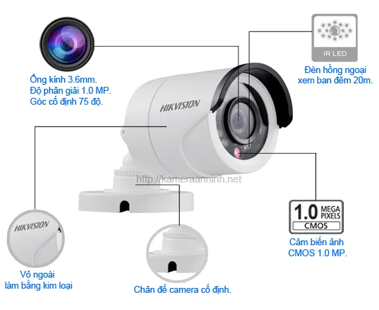 Camera Hikvision Ds 2ce16c0t Ir