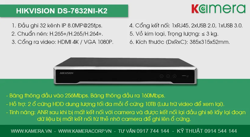 đầu Ghi Hình Ds 7632ni K2