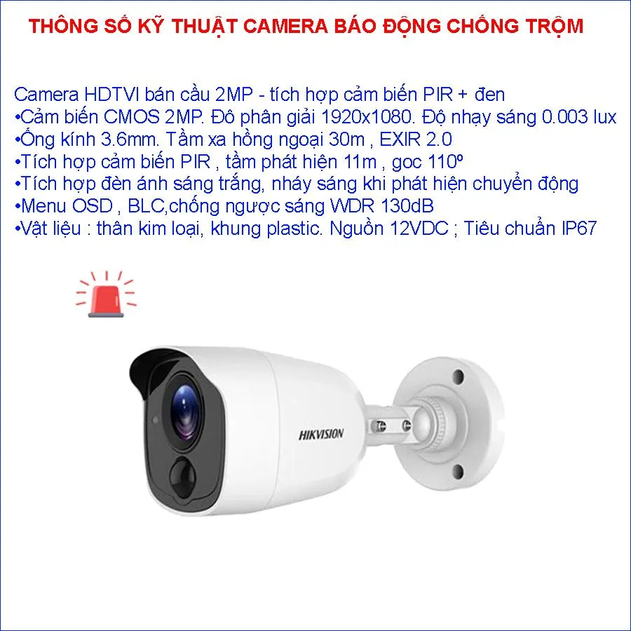 Thông số kỹ thuật camera