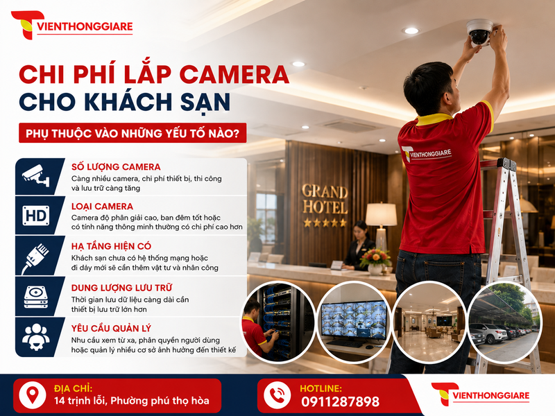 Chi phí lắp camera cho khách sạn phụ thuộc vào những yếu tố nào