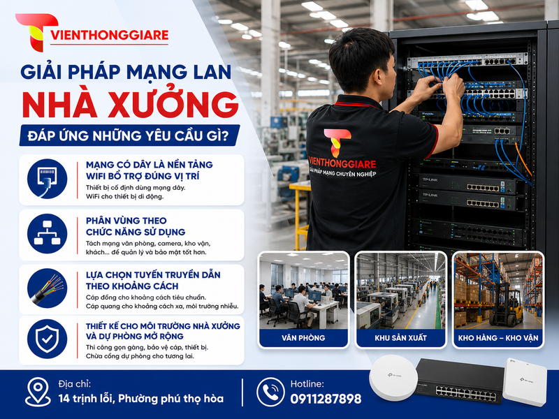 Giải pháp mạng LAN nhà xưởng cần đáp ứng những yêu cầu nào?