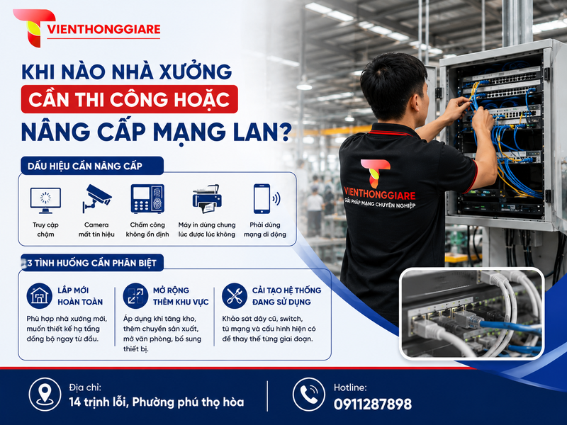 Khi nào nhà xưởng cần thi công hoặc nâng cấp mạng LAN?