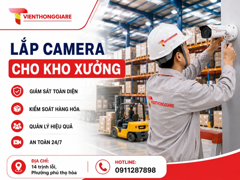 Lắp camera cho kho xưởng
