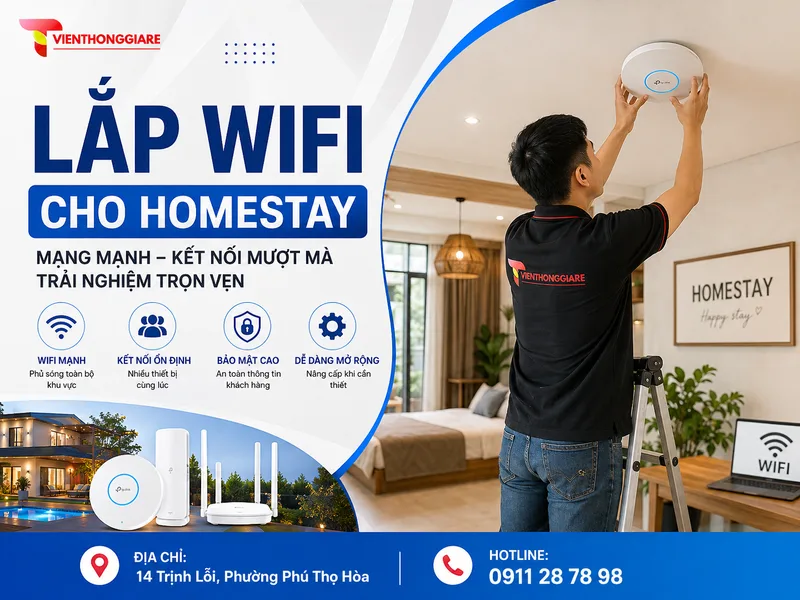 Lắp wifi cho homestay: Giải pháp mạng ổn định cho kinh doanh lưu trú