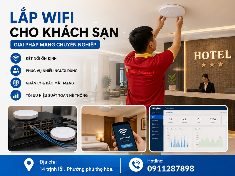 Lắp wifi cho khách sạn là gì? Vì sao cần giải pháp mạng chuyên nghiệp?