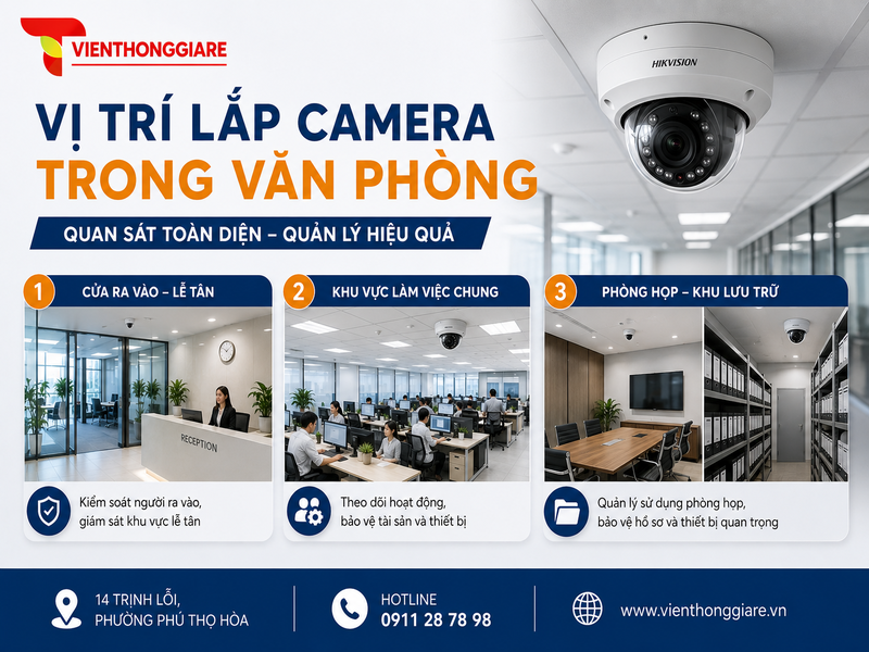 Những vị trí quan trọng cần lắp camera trong văn phòng