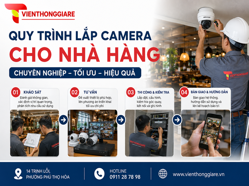 Quy trình lắp camera cho nhà hàng chuyên nghiệp từ khảo sát đến bàn giao