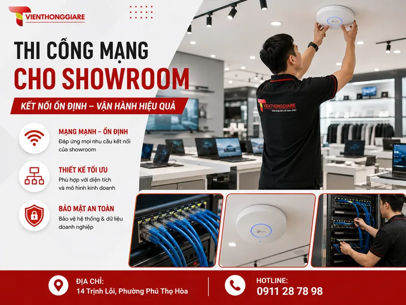 Thi công mạng cho showroom