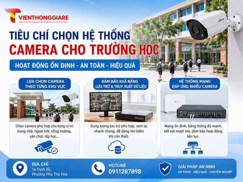 Tiêu chí chọn hệ thống camera cho trường học hoạt động ổn định