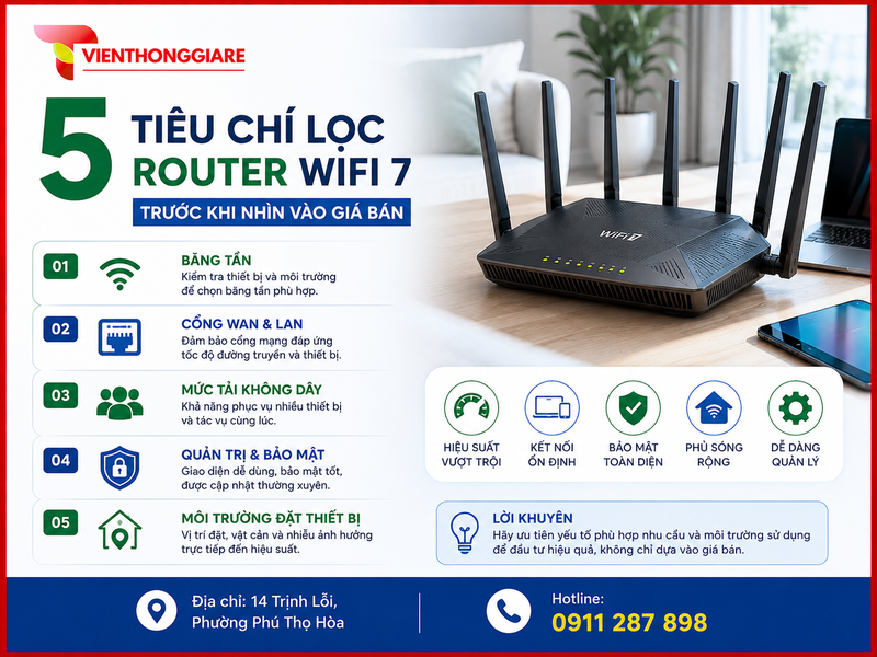 5 tiêu chí lọc router WiFi 7 trước khi nhìn vào giá bán