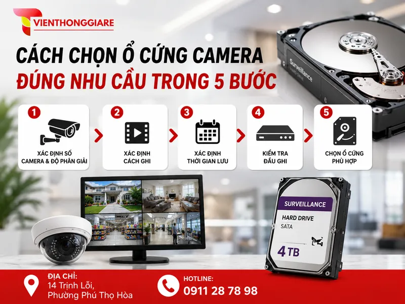 Cách chọn ổ cứng camera đúng nhu cầu trong 5 bước