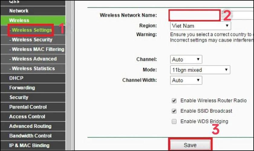 Nhập tên WiFi mới.