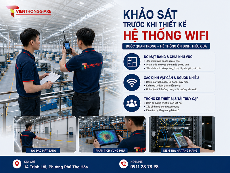 Khảo sát nhà xưởng trước khi thiết kế hệ thống wifi