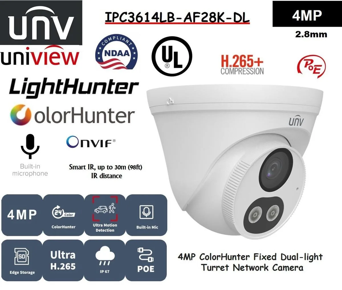 CAMERA UNV IPC3614LB-AF28-DL-ECO – PC3614LB-AF28-DL-ECO – Trường Thịnh Telecom